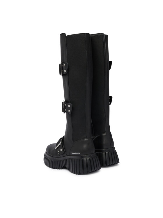 KARL LAGERFELD Cizme KARL LAGERFELD Kreeper Wedge KL44490 Negru