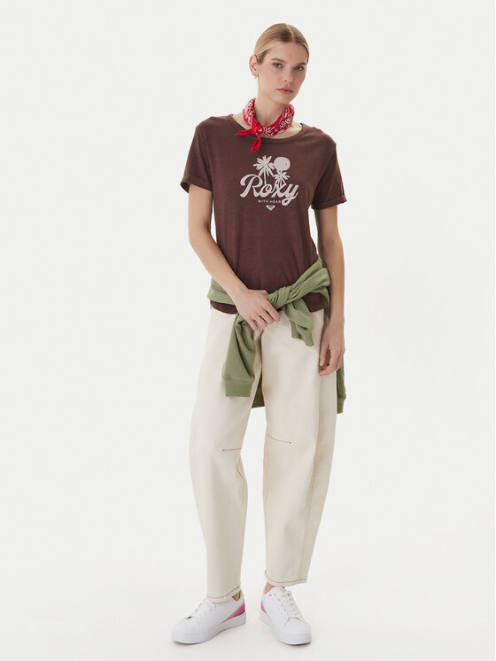 Roxy Roxy Camiseta Oceanwave ERJZT06096 Beis Loose Fit