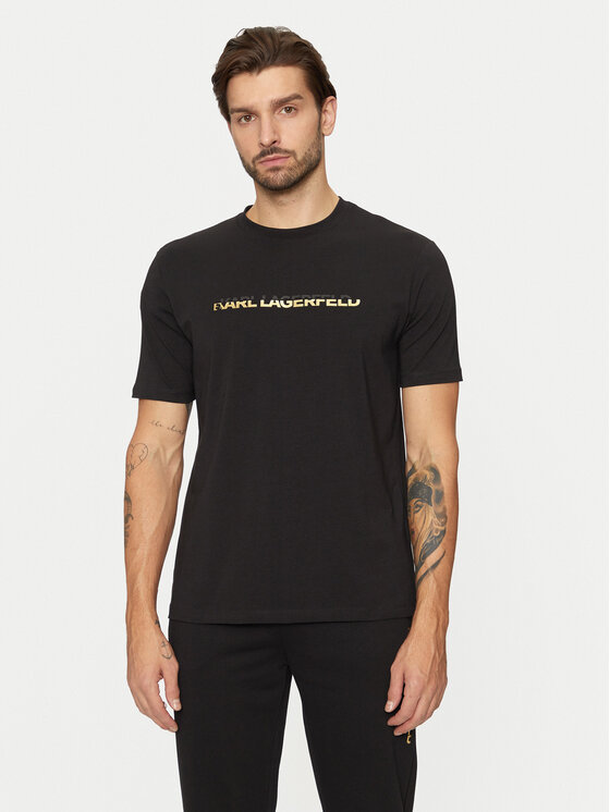 KARL LAGERFELD KARL LAGERFELD Póló 755462 551235 Fekete Regular Fit