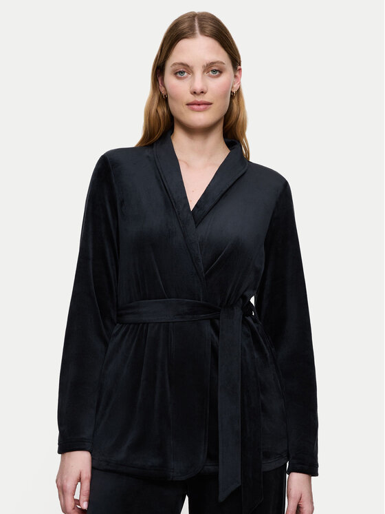 Triumph Triumph Μπλουζάκι πιτζάμας Sensual Velour 10225078 Μαύρο Relaxed Fit