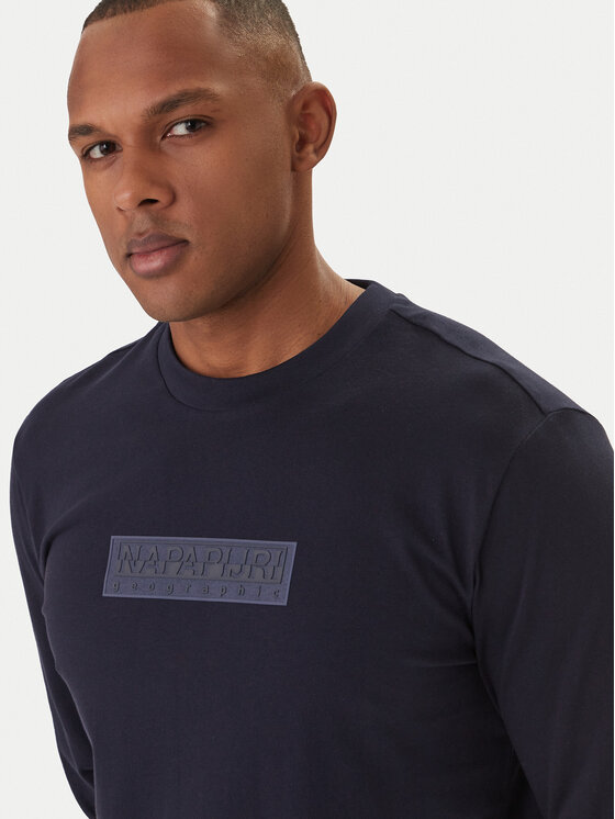 Napapijri Napapijri Longsleeve S-Box Logo NP0A8BC5 Σκούρο μπλε Regular Fit