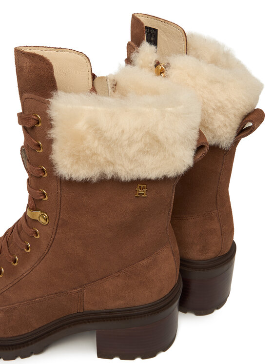 Tommy Hilfiger Ghete Tommy Hilfiger Th Shearling Lace Up Boot FW0FW08999 Maro