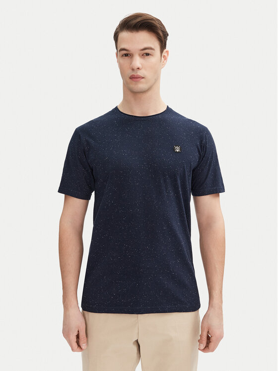 INDICODE INDICODE T-shirt Carlsin 41-121 Tamnoplava Regular Fit