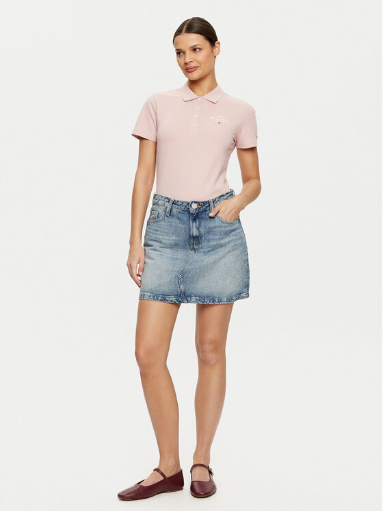 Tommy Hilfiger Tommy Hilfiger Polo marškinėliai WW0WW43930 Rožinė Slim Fit