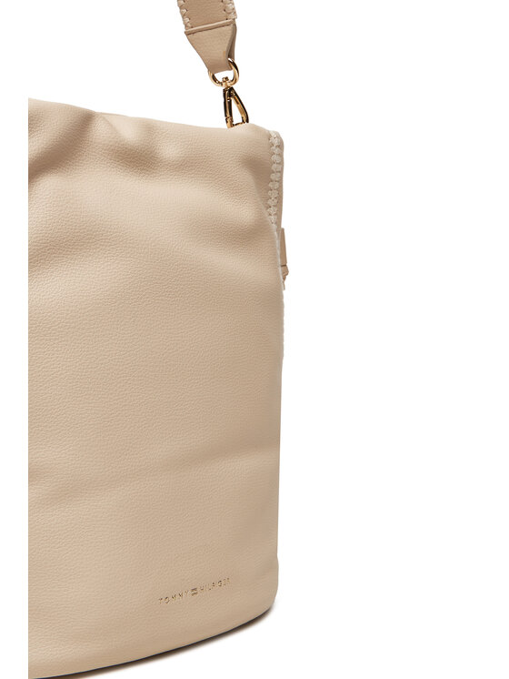 Tommy Hilfiger Ročna torba Tommy Hilfiger Th Soft Summer Bucket AW0AW17540 Bež