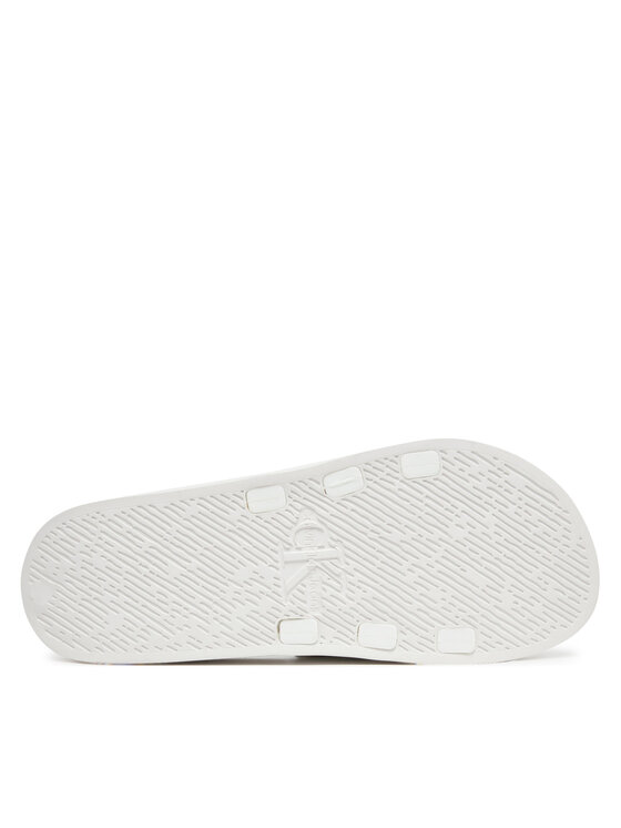 Calvin Klein Jeans Ciabatte Calvin Klein Jeans Slide Rubber Neoprene Monologo YM0YM00361 Bianco