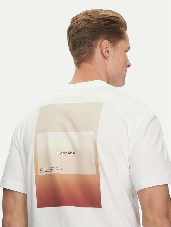 Calvin Klein Calvin Klein Póló Overlay Print K10K114158 Fehér Regular Fit
