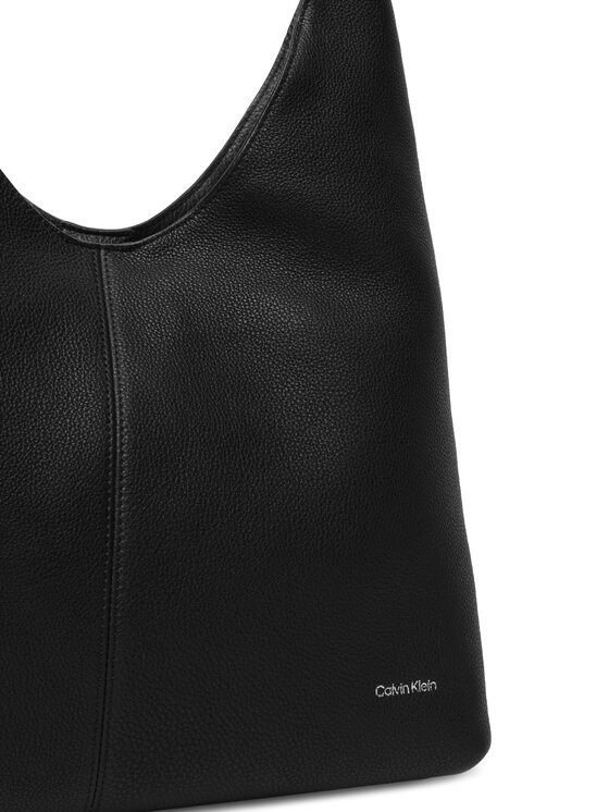 Calvin Klein Kabelka Calvin Klein Slouchy Leather Md Shoulder Bag LV04F3543G Čierna