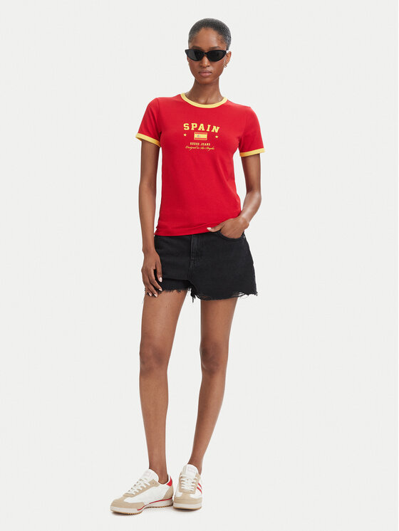 Guess Jeans Guess Jeans Футболка W6YI16 K3995 Червоний Slim Fit