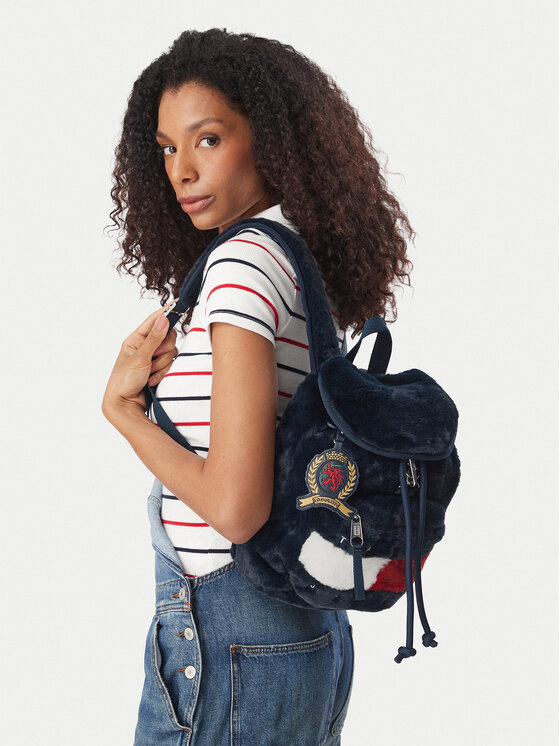 Tommy Jeans Zaino Tommy Jeans Tjw Archive Fur Backpack AW0AW19078 Blu scuro