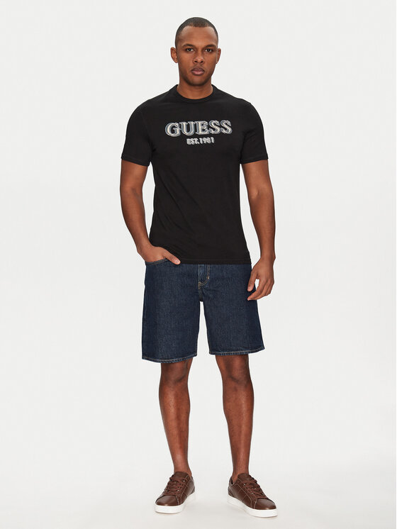 Guess Guess Футболка M5GI07 I3Z14 Чорний Classic Fit