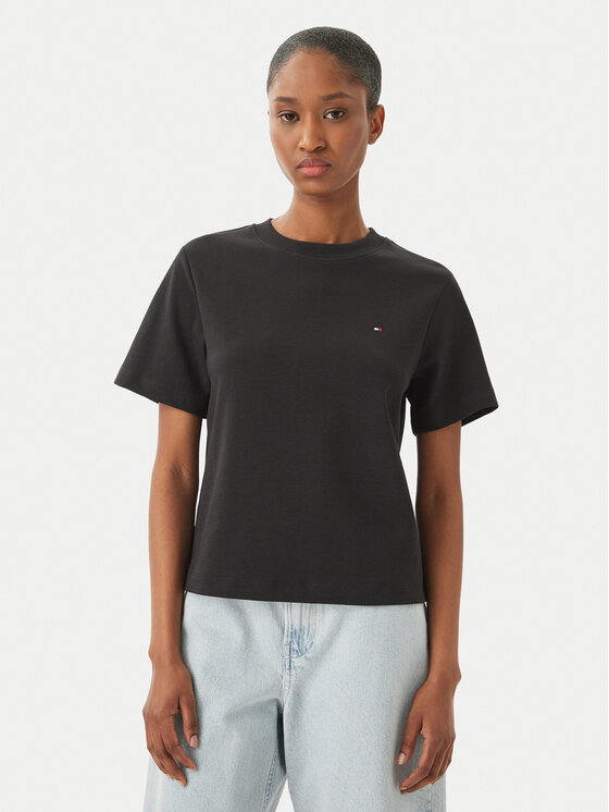 Tommy Hilfiger Tommy Hilfiger Camiseta WW0WW49646 Negro Boxy Fit