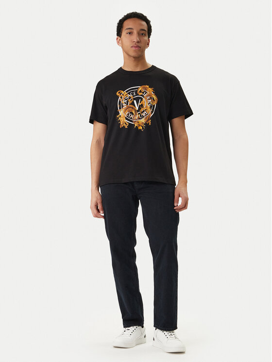 Versace Jeans Couture Versace Jeans Couture Camiseta 80GAHE01 CJ00E Negro Regular Fit