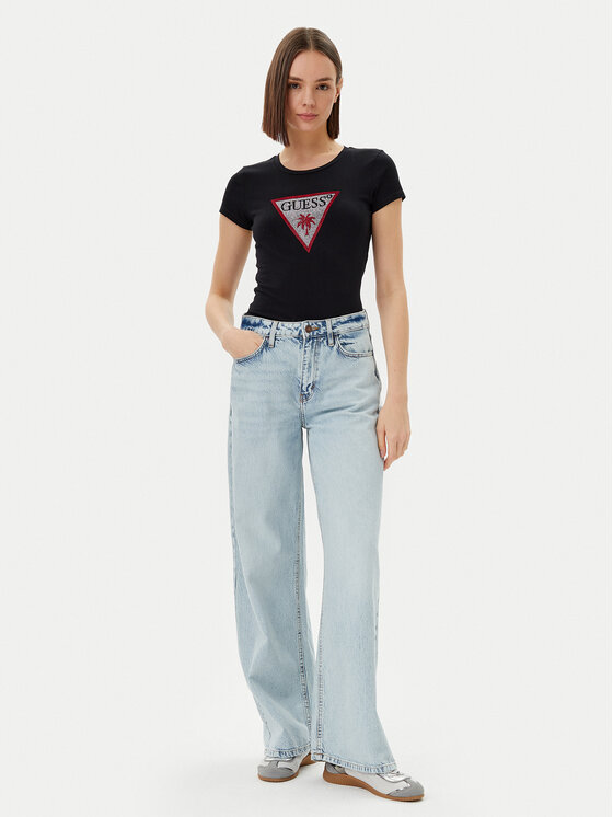 Guess Guess Футболка E5GI08 J1314 Чорний Slim Fit