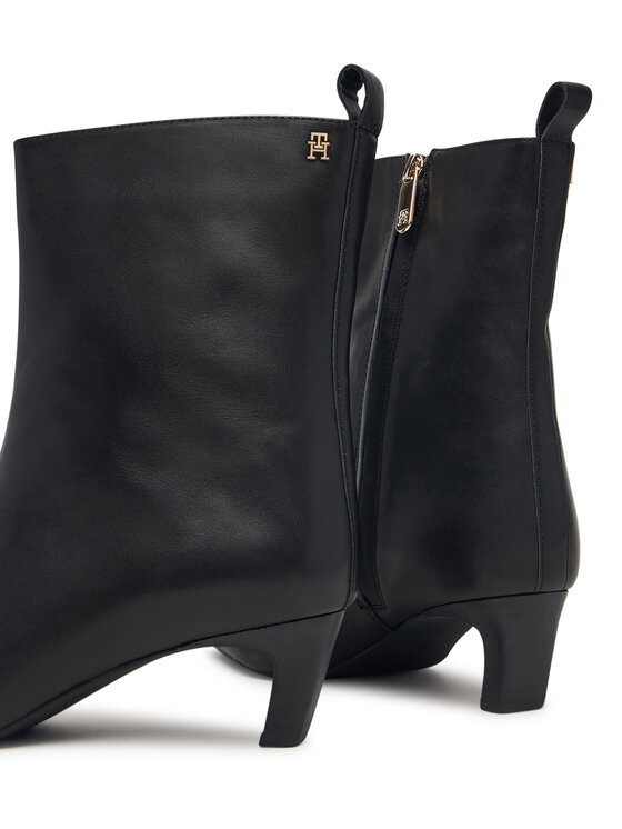 Tommy Hilfiger Botines Tommy Hilfiger Kitten Heel Leather Ankle Boot FW0FW09669 Negro