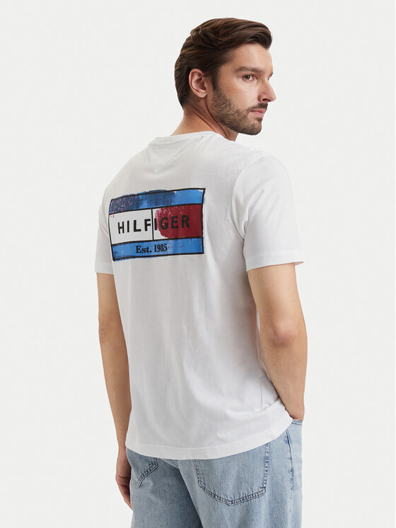 Tommy Hilfiger Tommy Hilfiger Camiseta Brand Love MW0MW44876 Blanco Regular Fit