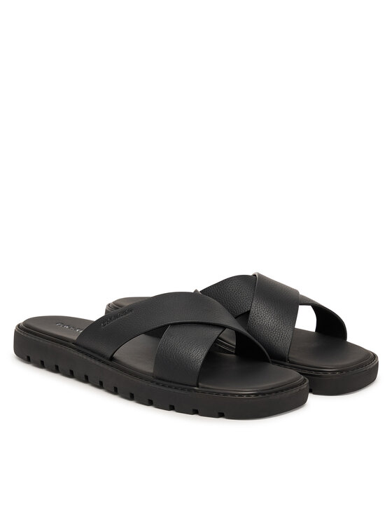 Calvin Klein Natikači Calvin Klein Sq Molded Sandal Xcross Lth HM0HM02235 Črna