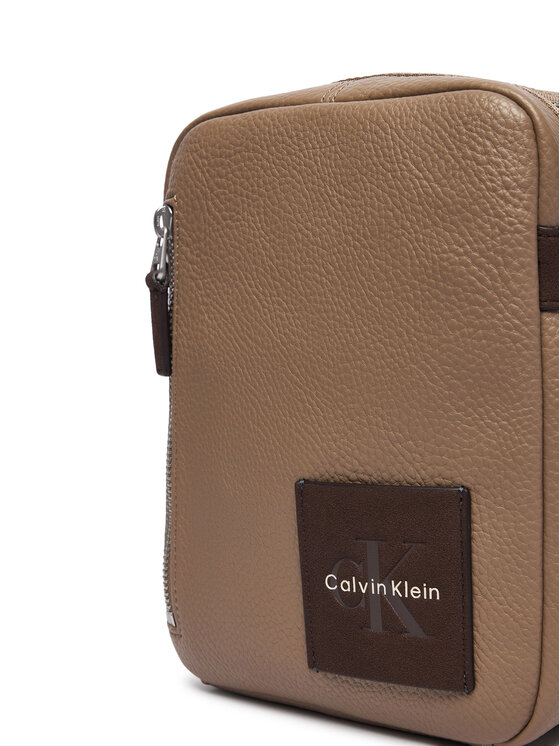 Calvin Klein Taška cez rameno Calvin Klein Bold Pebble Ssnl Simple Reporter LV04D3624G Béžová