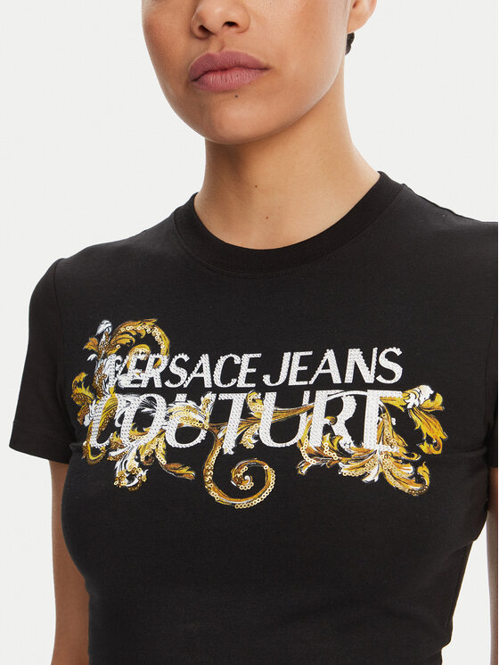 Versace Jeans Couture Versace Jeans Couture Футболка 78HAHC05 Чорний Slim Fit