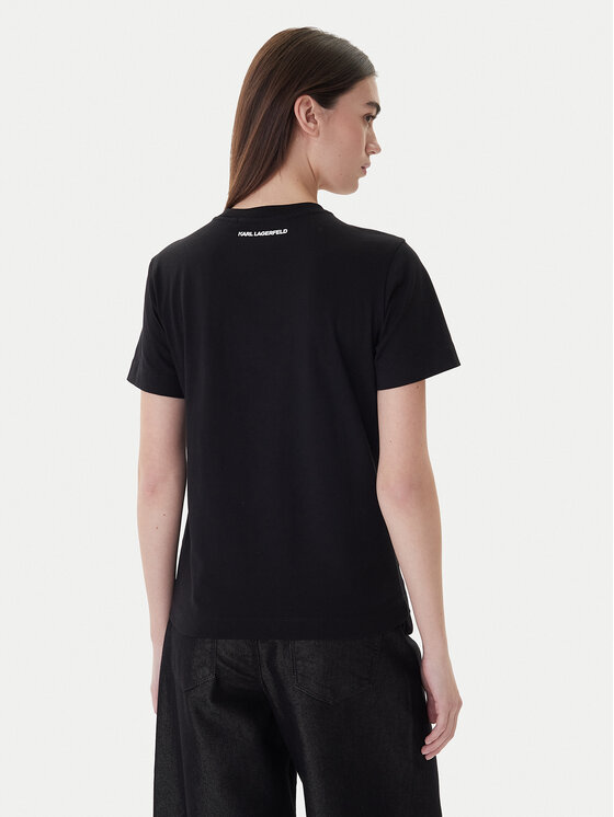 KARL LAGERFELD KARL LAGERFELD T-shirt A1W17126 Crna Regular Fit