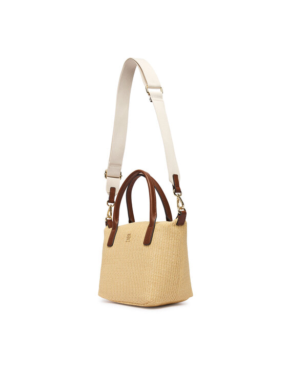 Tommy Hilfiger Τσάντα Tommy Hilfiger Popette Mini Tote Raffia AW0AW18523 Μπεζ