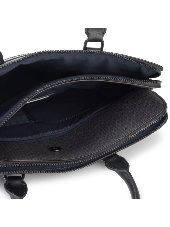 Tommy Hilfiger Bolso Para portátil Tommy Hilfiger Coated Canvas Slim Mono Comp Bag AM0AM05036 Negro