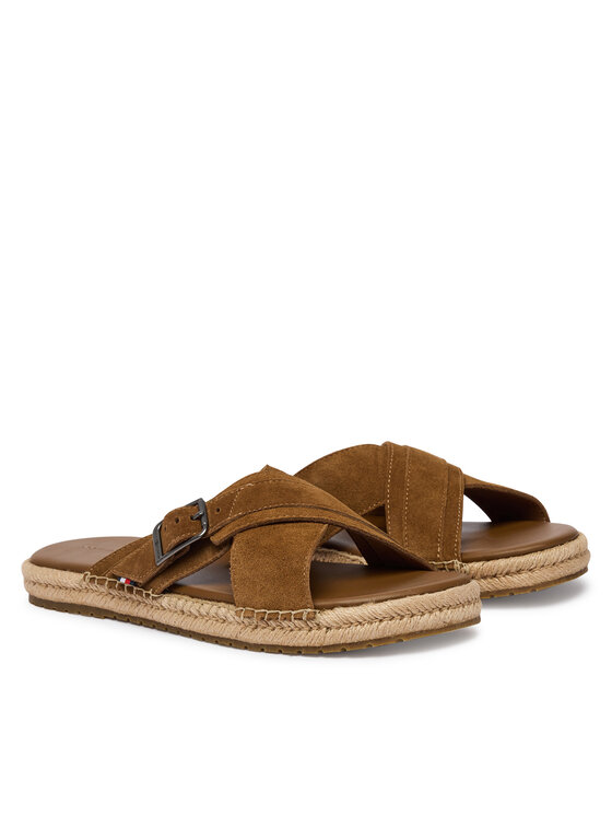 Tommy Hilfiger Espadrile Tommy Hilfiger Buckle Flexible Sandals FM0FM05772 Smeđa