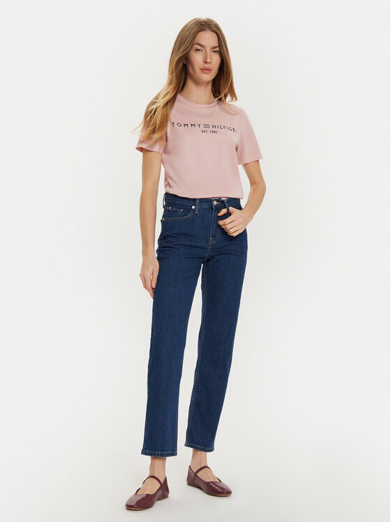 Tommy Hilfiger Tommy Hilfiger Marškinėliai WW0WW40276 Rožinė Regular Fit