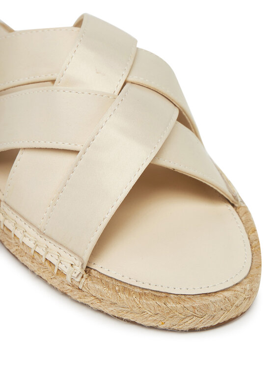 Tommy Hilfiger Espadrilky Tommy Hilfiger Satin Espadrille Mule FW0FW08502 Béžová