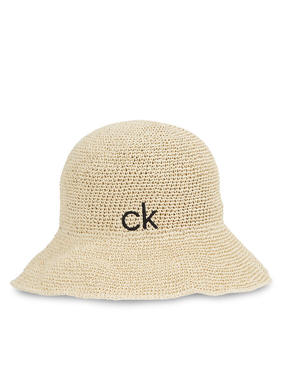 Calvin Klein Cappello Calvin Klein Wide Brim Straw Bucket Hat K60K612914 Beige