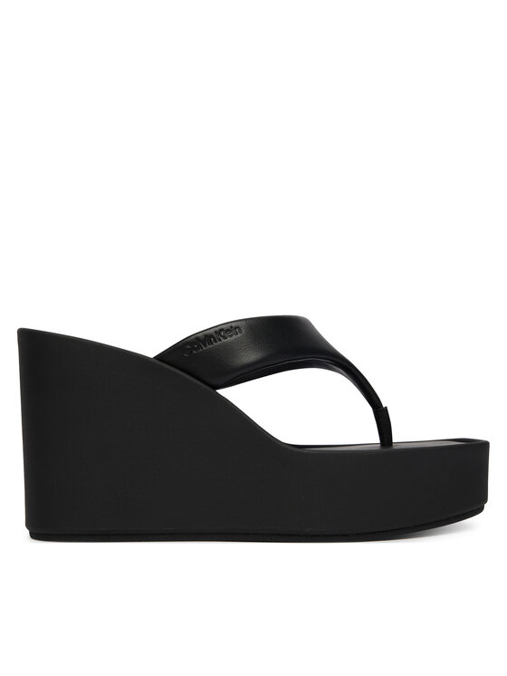 Calvin Klein Flip flop Calvin Klein Wedge 70 Sndl Thong Lth HW0HW02880 Negru