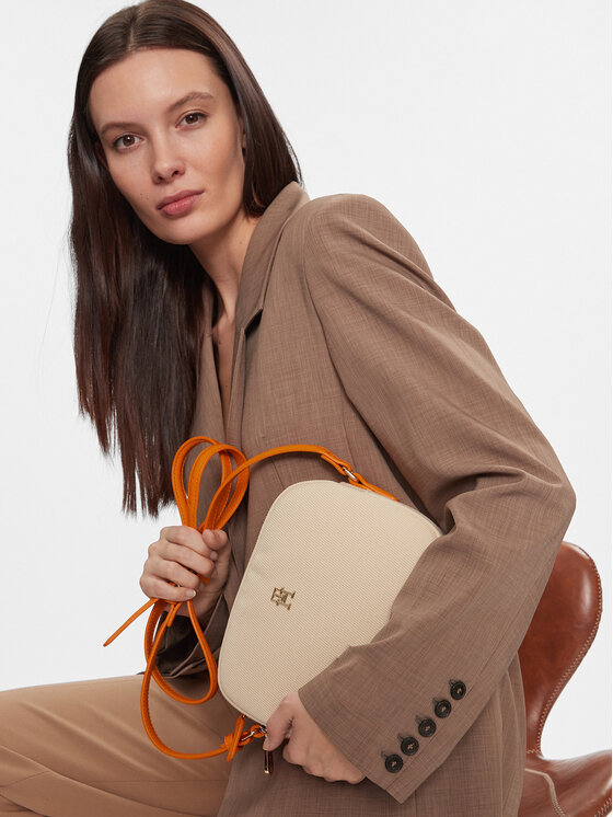 Tommy Hilfiger Geantă Tommy Hilfiger Poppy Canvas Crossover AW0AW16419 Bej