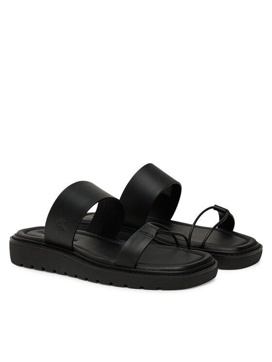 Calvin Klein Jeans Klapki Calvin Klein Jeans Rope Sandal Soft Lth Mg YW0YW01864 Czarny