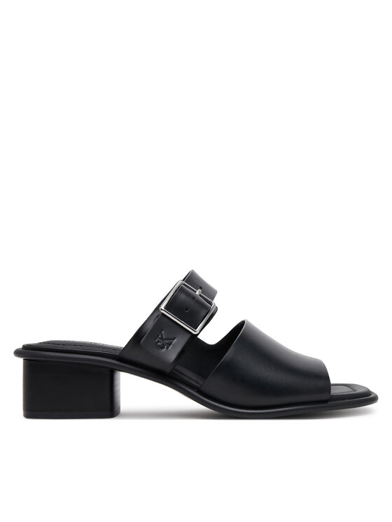 Calvin Klein Jeans Šlepetės Calvin Klein Jeans Heel Square Mg Buckle Lth YW0YW01701 Juoda