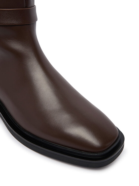 Calvin Klein Cizme Calvin Klein Square High Boot Lth Mg Hdw HW0HW03187 Maro