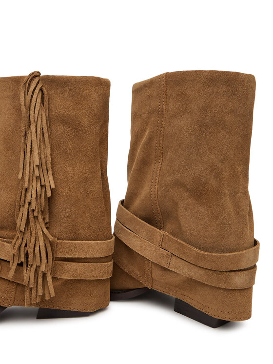 Steve Madden Kovbojské topánky Steve Madden Hadly 11005190 Tmavo hnedá