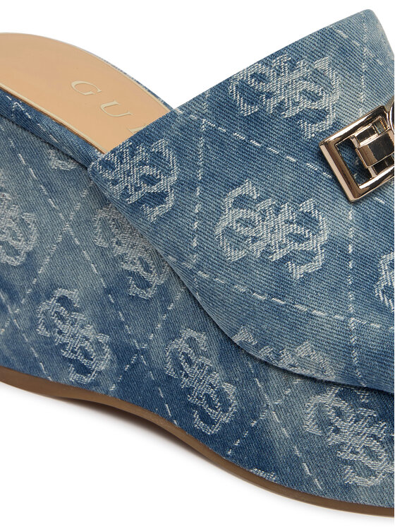 Guess Шльопанці Guess FLJEV2 DEN04 Голубий