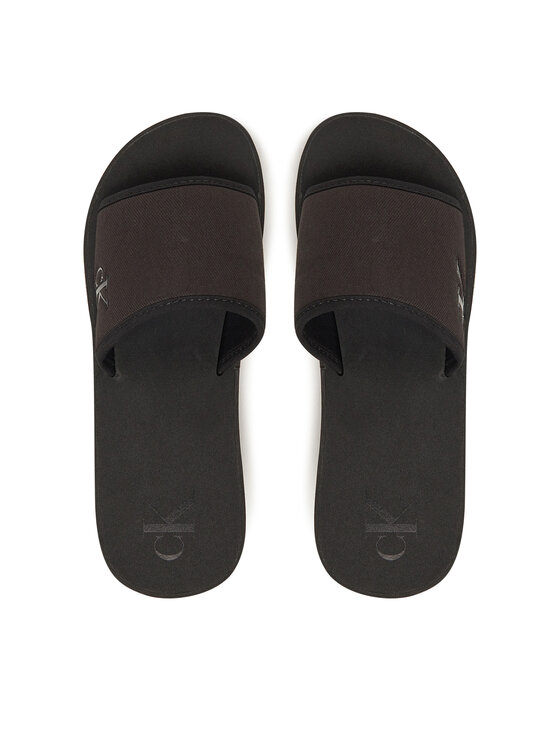 Calvin Klein Jeans Šlepetės Calvin Klein Jeans Beach Wedge Slide Canvas YW0YW01725 Juoda
