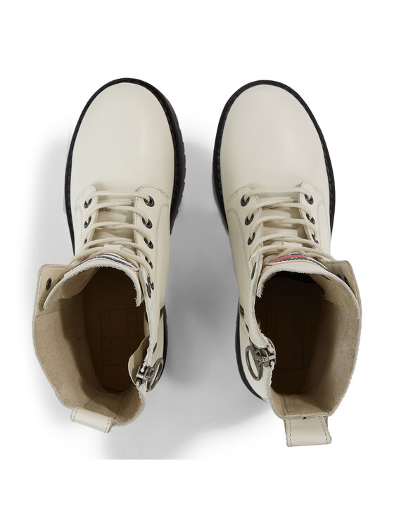 Tommy Jeans Polokozačky Tommy Jeans Tjw Boot Zip Up EN0EN02305 Bílá