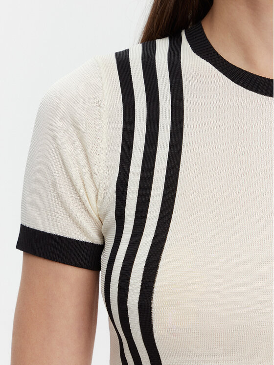 adidas adidas Футболка Knitted 3-Stripes JJ0961 Бежевий Slim Fit