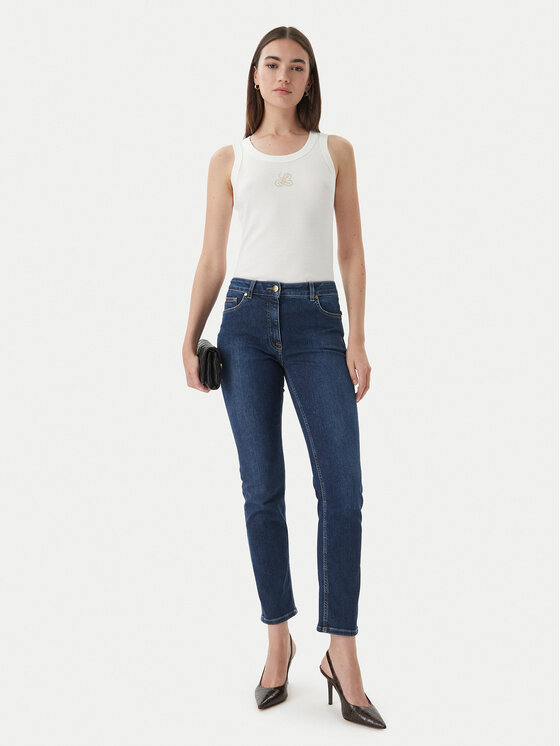 Luisa Spagnoli Luisa Spagnoli Top Bordo 543281 Blanco Slim Fit