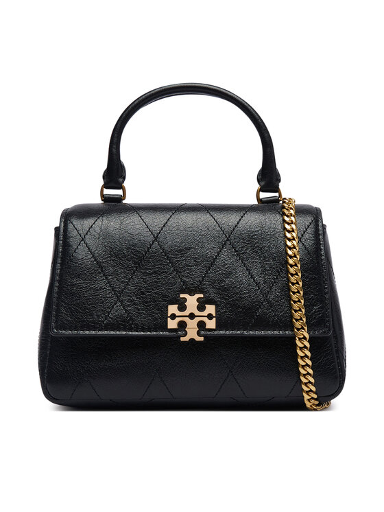 Tory Burch Сумка Tory Burch Charlie Quilted Mini Top Handle Chain Wallet 186032 Чорний