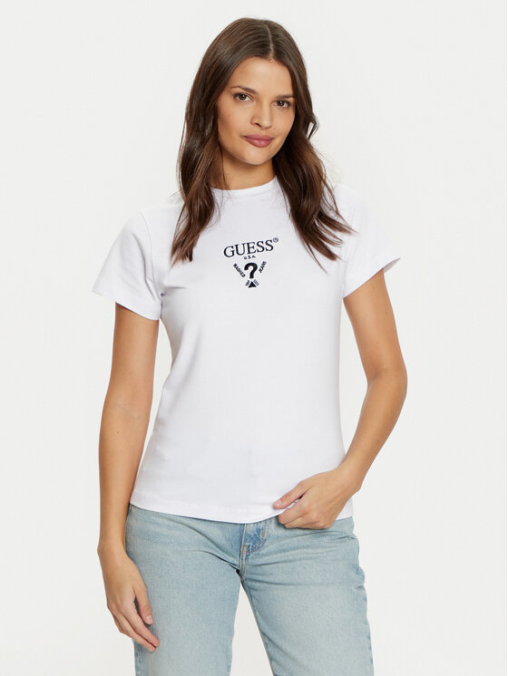 Guess Guess Футболка V4YI21 KCDH1 Білий Slim Fit
