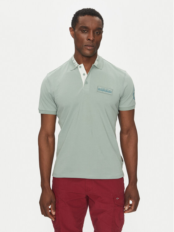 Napapijri Napapijri Polo E-Amundsen NP0A4IN9 Zelena Regular Fit