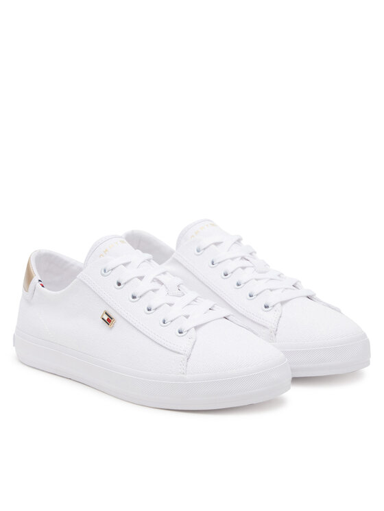 Tommy Hilfiger Sneakers Tommy Hilfiger Vulc Canvas Lace Up Sneaker FW0FW08647 Bianco