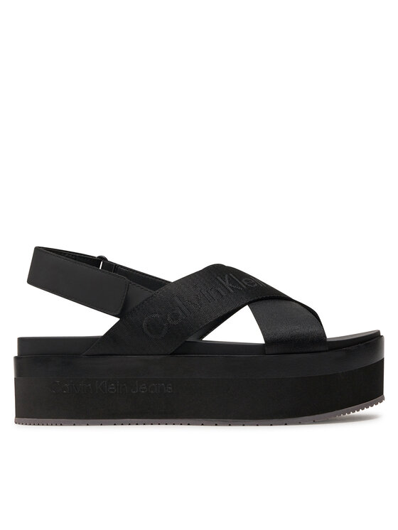 Calvin Klein Jeans Sandalias Calvin Klein Jeans Flatform Sandal Sling In Mr YW0YW01362 Negro