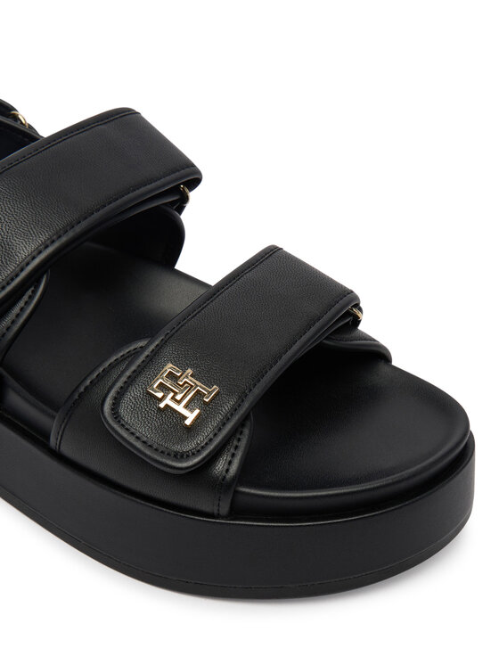 Tommy Hilfiger Sandále Tommy Hilfiger Leather Sporty Platform Sandal FW0FW09119 Čierna