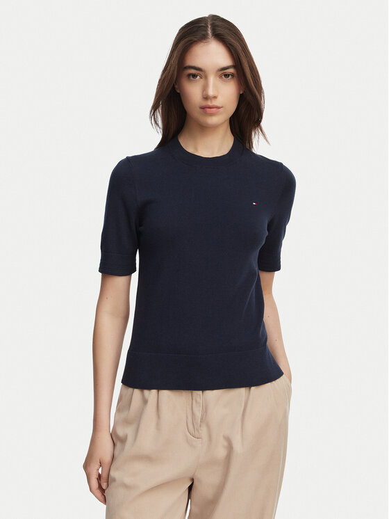 Tommy Hilfiger Tommy Hilfiger Πουλόβερ WW0WW49705 Σκούρο μπλε Slim Fit