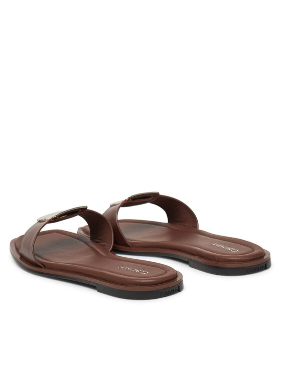 Calvin Klein Ciabatte Calvin Klein Flat Slide W/Ck Hw Big - Lth HW0HW02482 Marrone