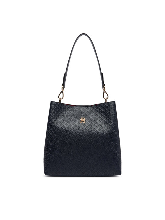Tommy Hilfiger Borsetta Tommy Hilfiger Th Icon Shoulder Bag Mono AW0AW19000 Blu scuro